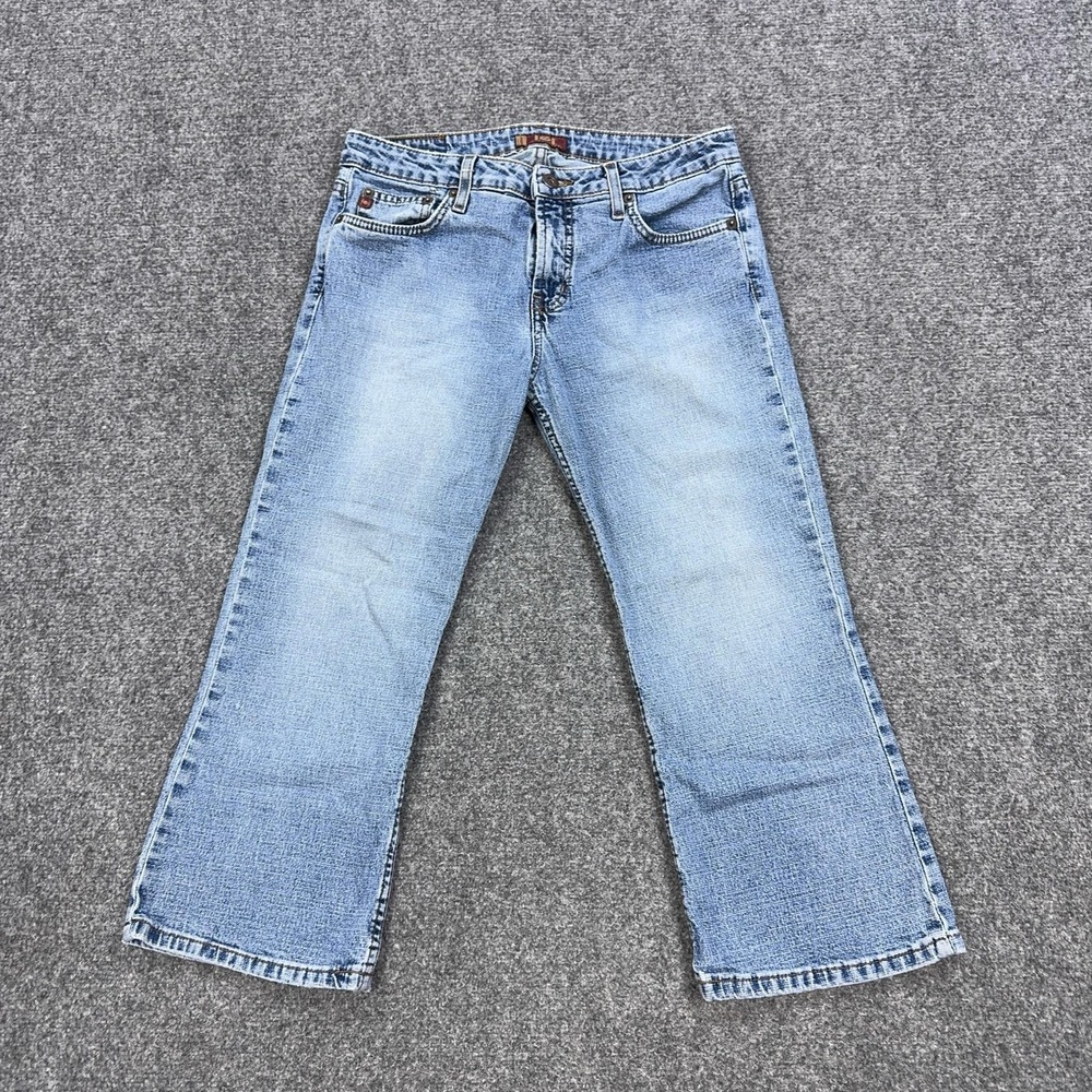 LEI Jeans Womens 9 Blue Light Wash Low Rise Capri Cropped Stretch Denim Pants